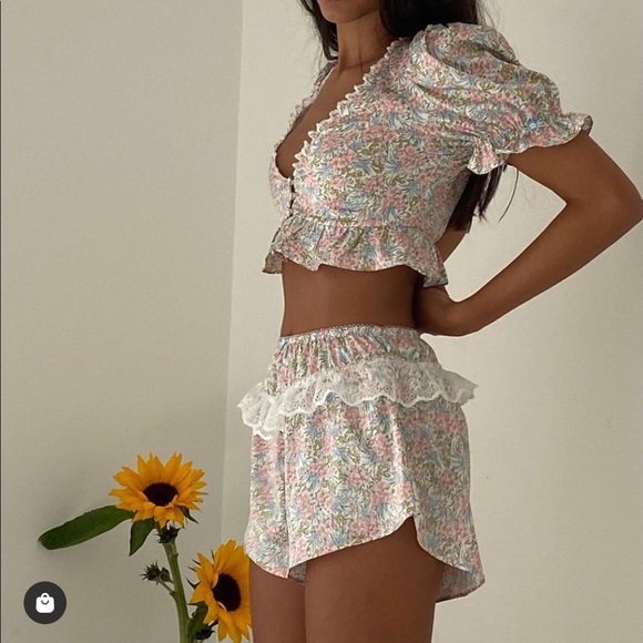 2 PIECE FOR LOVE & LEMONS Farrah Top & Short set - Picture 11 of 16